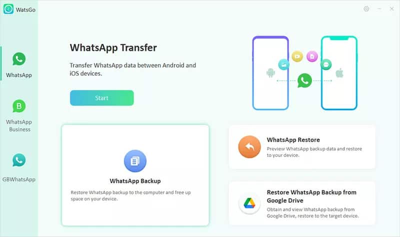 Cómo restaurar la copia de seguridad de WhatsApp sin desinstalar 4 Recupera WhatsApp con un clic