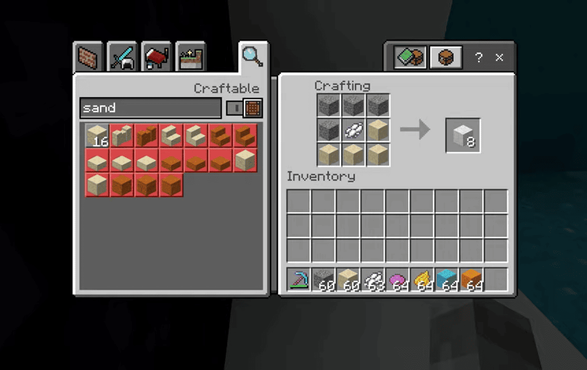 Cómo hacer hormigón en Minecraft 3 Cómo hacer polvo de hormigón de Minecraft