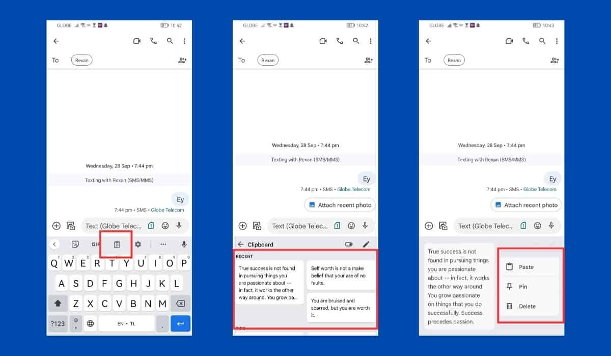 ¿Dónde está el portapapeles en Android? 2 Acceder al historial del portapapeles en Gboard