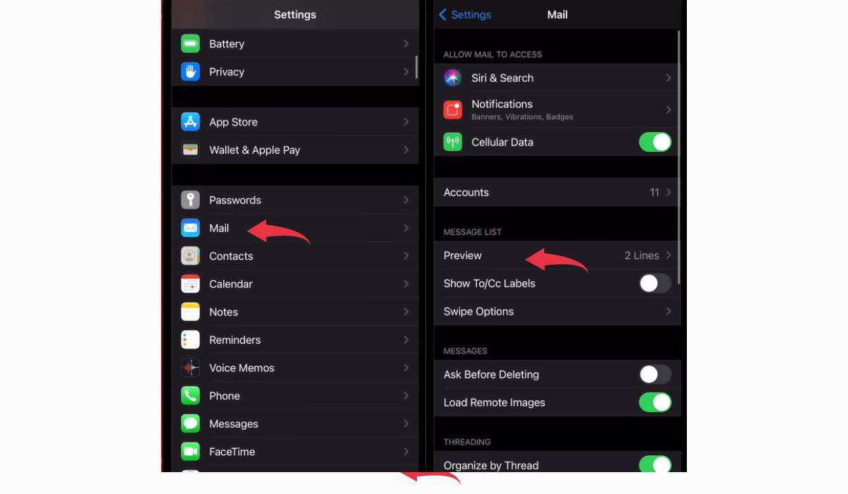Este mensaje no se descargó del servidor: Descubre como solucionar este mensaje 4 Configurar la barra de vista previa de correo electrónico en el iPhone