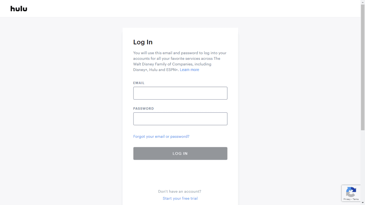 Código de error de Hulu P-DEV320: qué es y cómo se soluciona 4 Página de inicio de sesión de Hulu