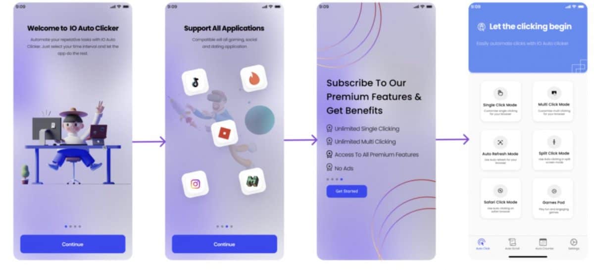 Las mejores aplicaciones de clic automático para iPhone y Android 3 Captura de pantalla de la aplicación IO Auto Clicker en iPhone
