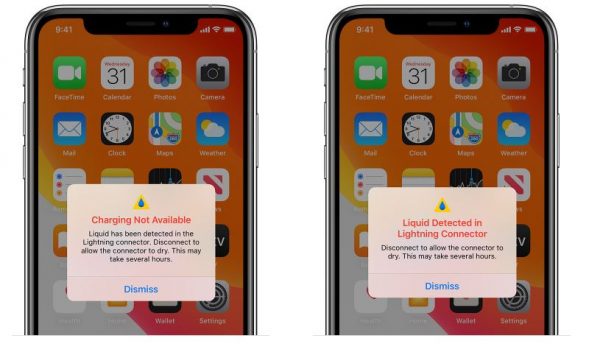 Se ha detectado líquido dentro del conector light 2 alarma de detección de líquido