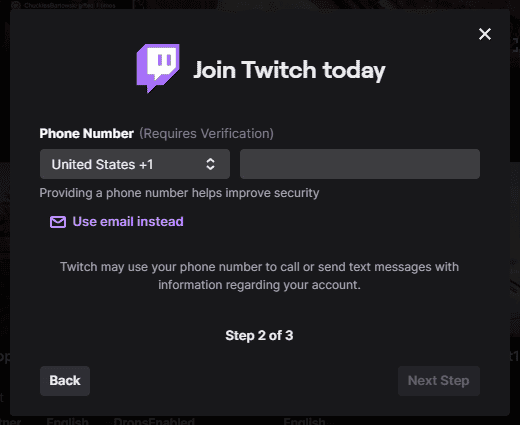 Cómo hacer directo en Twitch 2 Cómo registrarse en Twitch