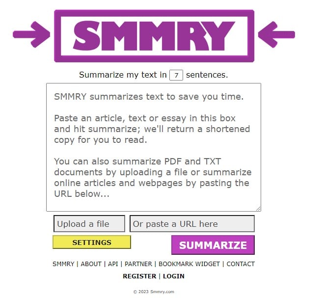 Mejores Apps y Páginas Web para resumir textos 3 SMMRY