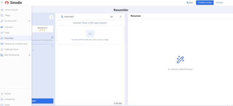 Mejores Apps y Páginas Web para resumir textos 2 Smodin